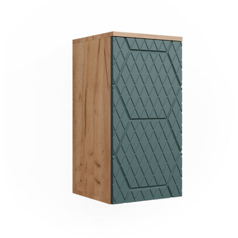 Armario de baño Irma, Verde, 30 x 59 cm 2 compartimentos, baño, Vicco