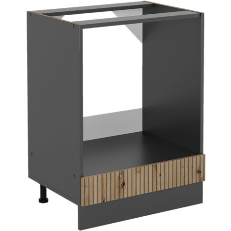 Armario para horno empotrado R-Line, Roble artesanal, 60 cm sin encimera, Vicco