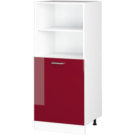 Mueble despensa universal R-Line, Rojo Burdeos alto brillo, 60 cm con estantes abiertos y puerta, Vicco