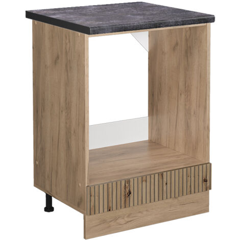 Armario para horno empotrado R-Line, Roble artesanal, 60 cm , ET Antracita, Vicco