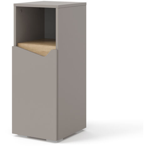 Mueble Midi Marelle, Gris, 30 x 74.5 cm con puerta y compartimento abierto, Vicco