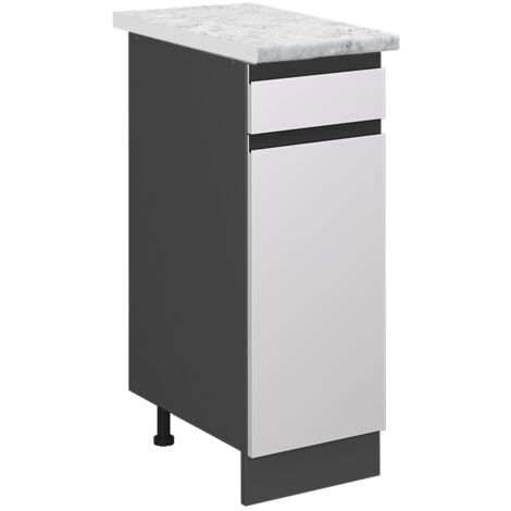 Mueble bajo de cocina R-Line, Blanco, 30 cm ET Mármol, Vicco