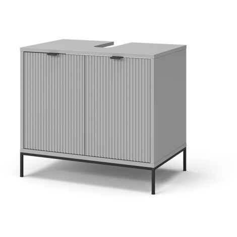Mueble bajo lavabo Eliza, Gris, 60 x 63 cm con puertas, Vicco
