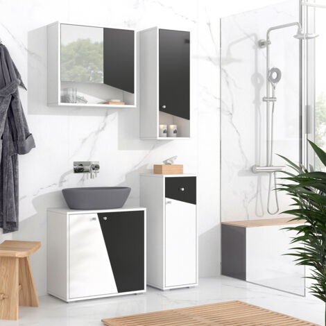Vicco Bathroom Cabinet Irida, White/Crafts, 30 x 79 cm
