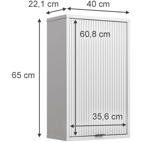 Armario de baño Eliza, Blanco, 40 x 65 cm con una puerta, Vicco