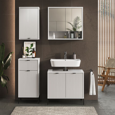 Armario de baño Eliza, Blanco, 40 x 65 cm con una puerta, Vicco