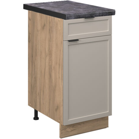 Mueble bajo de cocina Fame-Line, GrisBeige, 40 cm , ET Antracita, Vicco