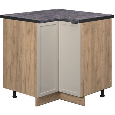 Muebles bajos esquineros Fame-Line, GrisBeige, 80.5 cm , ET Antracita, Vicco