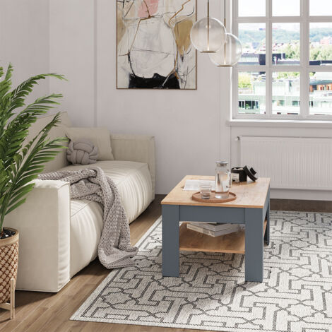 Mesa de centro Milan, Antracita/roble dorado, 92.2 x 65 cm, Vicco (1/5)