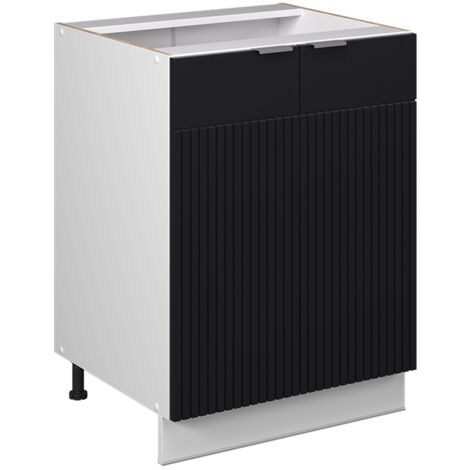 Mueble bajo de cocina Fame-Line, Rayas negras, 60 cm sin encimera, Vicco
