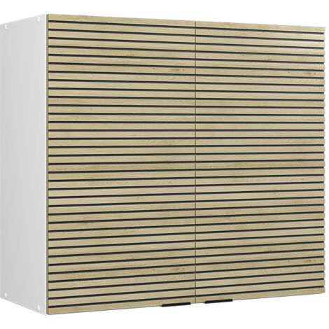Armario de cocina con vidrio Fame-Line, Panel de roble, 80 cm, Vicco