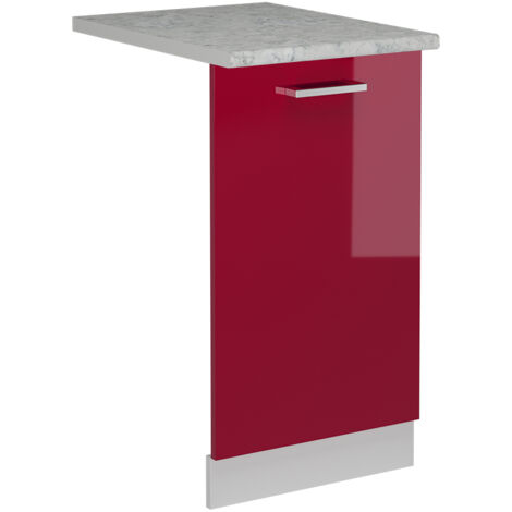 Tapa del lavavajillas R-Line, Rojo Burdeos alto brillo, 45 cm , ET Mármol, Vicco
