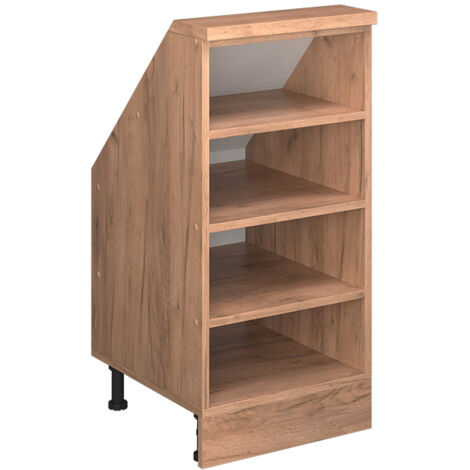Armario para tejado inclinado Rion, Roble dorado, 40 x 81.6 cm con 4 compartimentos, Vicco