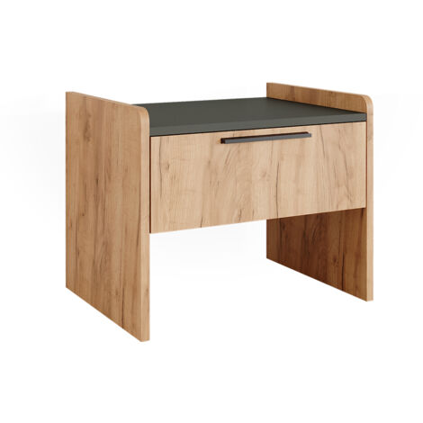 Banco de comedor Roman, Oro power roble/antracita, 53.5 x 41.1 cm con 1 cajón, Vicco