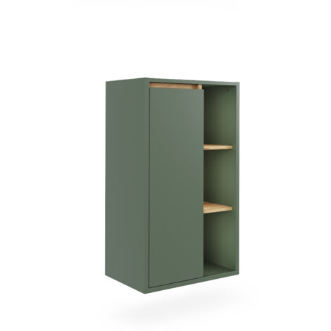 Mueble Midi Viola, Verde/Artesano, 50 x 86 cm con estantes abiertos, Vicco