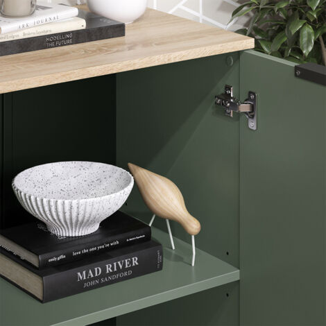 Aparador Wido, Verde, 50 x 80 cm con estante, Vicco