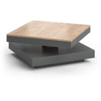 Mesa de centro Elias, Antracita, 70 x 70 cm, Vicco