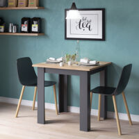 Mesa de comedor Karlos, Roble dorado, 80 x 80 cm, Vicco