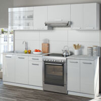 Mueble de cocina Raul, Blanco, 240 cm , ET Mármol, Vicco