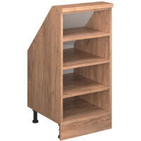 Armario para tejado inclinado Rion, Roble dorado, 40 x 81.6 cm con 4 compartimentos, Vicco