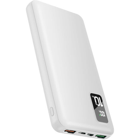 Power Bank 10000 mAh Batterie Externe Smartphone Tablette Chargeur Portable  Blanc