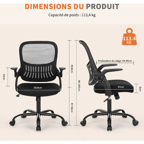 2 Coussins Accoudoirs Pour Chaise De Bureau – PU Souple, Ergonomiques, 24x7.8x2.5 Cm, Noir
