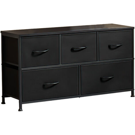 WLIVE Commode 4 Tiroirs Blanche | Bois Et Métal | Pour Chambre, Salon Ou Couloir | Montage Facile