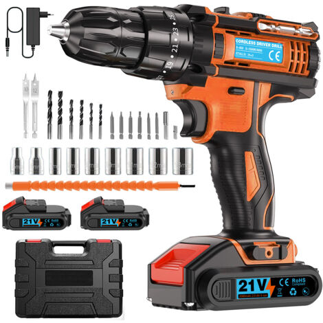 Perceuse-visseuse sans fil TEENO 21V - 2 batteries Lithium-Ion - 2 vit... pas cher