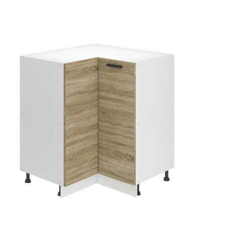 Belini Unterschrank Küche, Küchenunterschrank 90 cm Breite. SNP Küchenunterschrank ohne Arbeitsplatte. Eckschrank Küche mit 1 Tür, Sonoma-Eiche