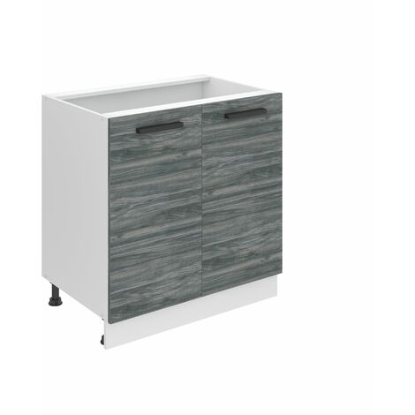 Belini Unterschrank Küche, Küchenunterschrank 80 cm Breite. SD Küchenunterschrank mit Arbeitsplatte. Küchenschrank mit 2 Türen, Glamour Wood