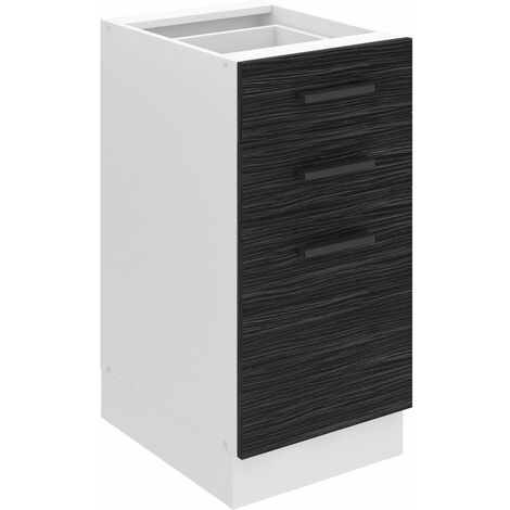 BELINI Unterschrank Küche Küchenunterschrank 40 cm Breite Küchenschränke ohne Arbeitsplatte Küchenschrank mit Schubladen Königliches Ebenholz