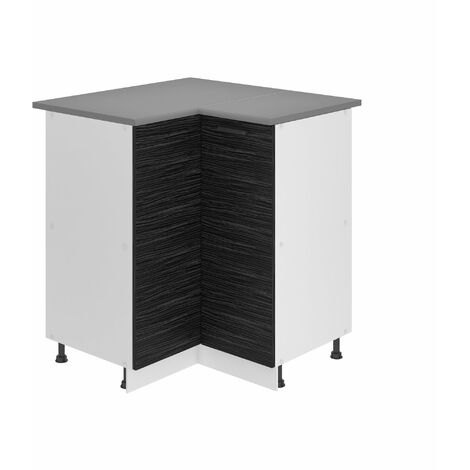 Belini Unterschrank Küche, Küchenunterschrank 90 cm Breite. SNP Küchenunterschrank mit Arbeitsplatte. Eckschrank Küche mit 1 Tür, Königliches Ebenholz