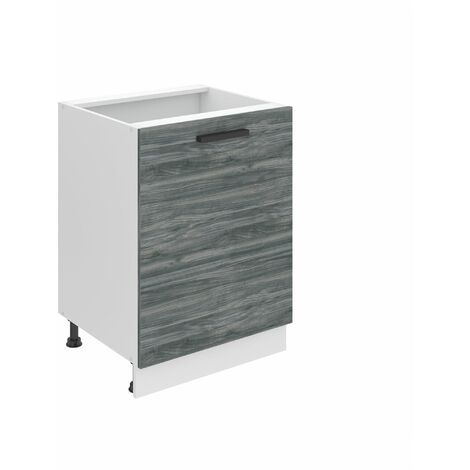 Belini Unterschrank Küche, Küchenunterschrank 60 cm Breite. SD Küchenunterschrank ohne Arbeitsplatte. Küchenschrank mit 1 Tür, Glamour Wood