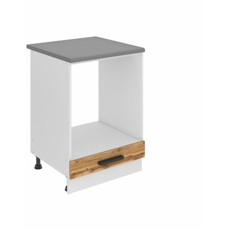 Belini Unterschrank Küche, Küchenunterschrank 60 cm Breite. SDP Küchenunterschrank mit Arbeitsplatte. Küchenschrank ohne Tür, mit Schubladen, Wotan-Eiche (1/5)