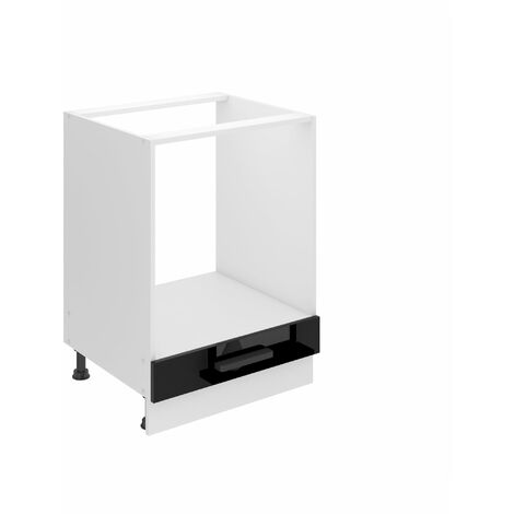 Belini Unterschrank Küche, Küchenunterschrank 60 cm Breite. SDP Küchenunterschrank ohne Arbeitsplatte. Küchenschrank ohne Tür, mit Schubladen, Schwarz Hochglanz