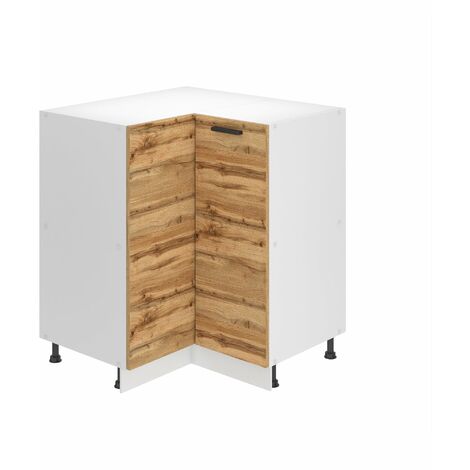 Belini Unterschrank Küche, Küchenunterschrank 90 cm Breite. SNP Küchenunterschrank ohne Arbeitsplatte. Eckschrank Küche mit 1 Tür, Wotan-Eiche