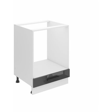 Belini Unterschrank Küche, Küchenunterschrank 60 cm Breite. SDP Küchenunterschrank ohne Arbeitsplatte. Küchenschrank ohne Tür, mit Schubladen, Silber Hochglanz