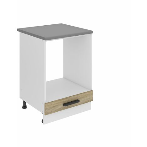 Belini Unterschrank Küche, Küchenunterschrank 60 cm Breite. SDP Küchenunterschrank mit Arbeitsplatte. Küchenschrank ohne Tür, mit Schubladen, Sonoma-Eiche (1/5)