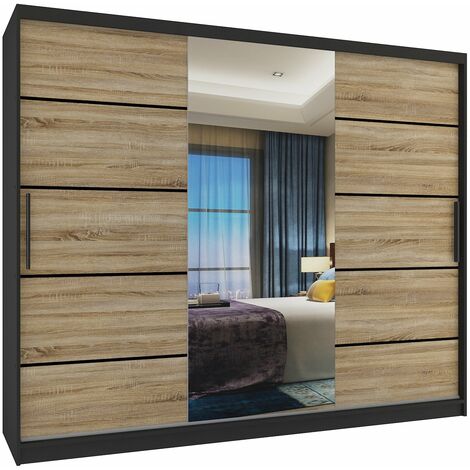 Schiebeschrank Belini 232 cm Mit Schubladen mit Spiegel eiche wotan eiche sonoma Hersteller