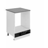 Belini Unterschrank Küche, Küchenunterschrank 60 cm Breite. SDP Küchenunterschrank mit Arbeitsplatte. Küchenschrank ohne Tür, mit Schubladen, Schwarz Hochglanz