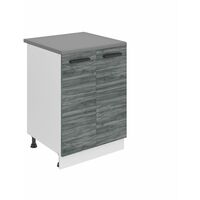 Belini Unterschrank Küche, Küchenunterschrank 60 cm Breite. SD2 Küchenunterschrank mit Arbeitsplatte. Küchenschrank mit 2 Türen, Glamour Wood