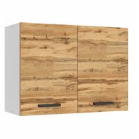 Belini Hängeschrank Küche, Küchenschränke SG. Breite 80 cm. Oberschrank mit 2 Türen, Küchenhängeschränke, Wandschrank Hängend, Wotan-Eiche