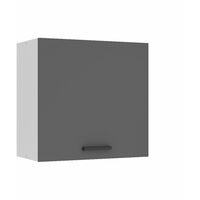 Belini Hängeschrank Küche, Küchenschränke SG. Breite 60 cm. Oberschrank mit 1 Tür, Küchenhängeschränke, Wandschrank Hängend, Silber matt