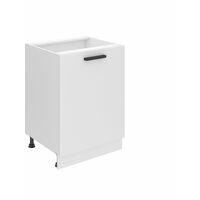 Belini Unterschrank Küche, Küchenunterschrank 60 cm Breite. SD Küchenunterschrank ohne Arbeitsplatte. Küchenschrank mit 1 Tür, Weiß matt