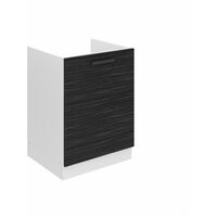 Belini Unterschrank Küche, Spülenunterschrank 60 cm Breite. SDZ Küchenunterschrank ohne Arbeitsplatte. Spülenschrank mit 1 Tür, Königliches Ebenholz