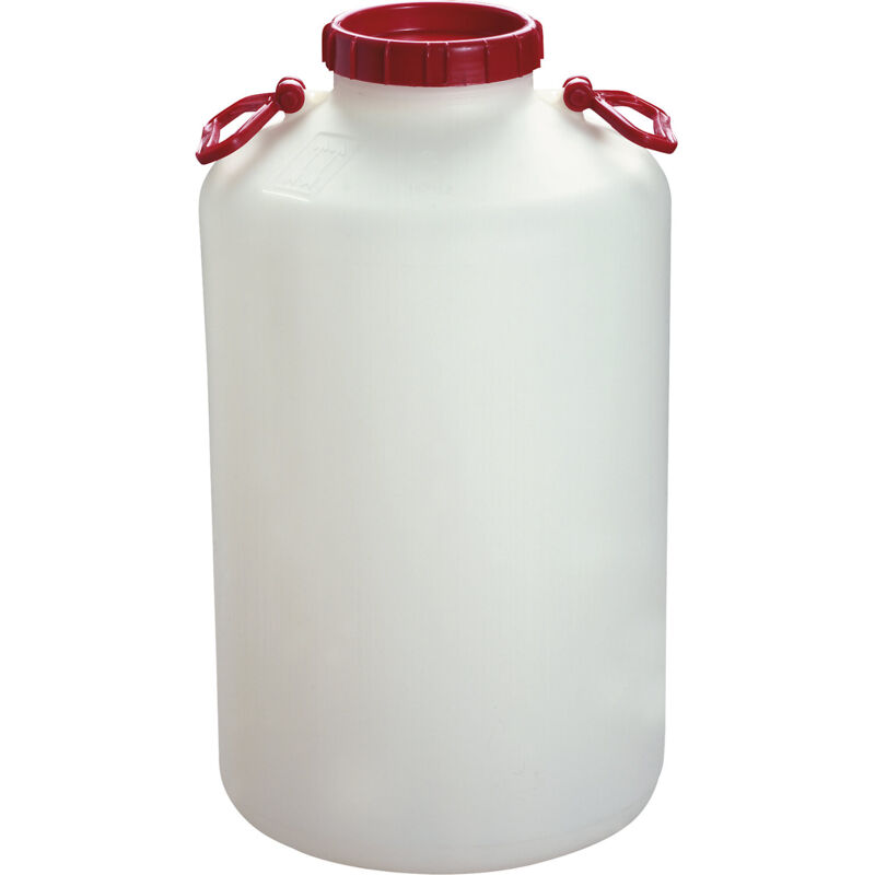 Jerrican 20L Qualité Alimentaire - Bidon Plastique Hermétique Blanc Avec Bec Verseur Et Bouchons