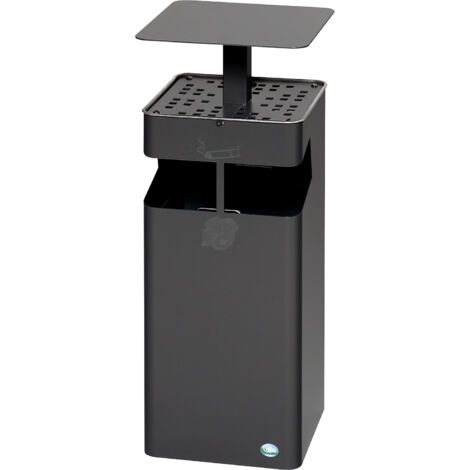 VAR, Combiné cendrier-poubelle avec toit, capacité 38 l, mica (1/2)