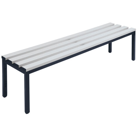 Wolf, Banc de vestiaire, simple face, lattes en PVC, gris (1/5)
