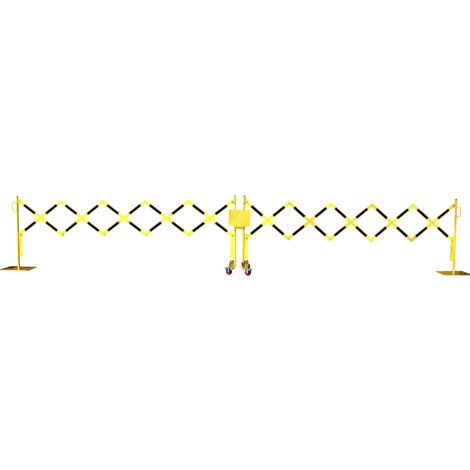 CrashStop, Barrière extensible, pied en acier et roulettes,