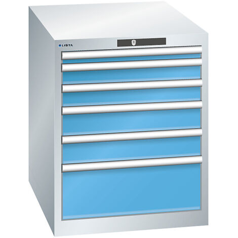 LISTA, Armoire à tiroirs avec 6 tiroirs, l x p x h 564 x 724 x (1/2)